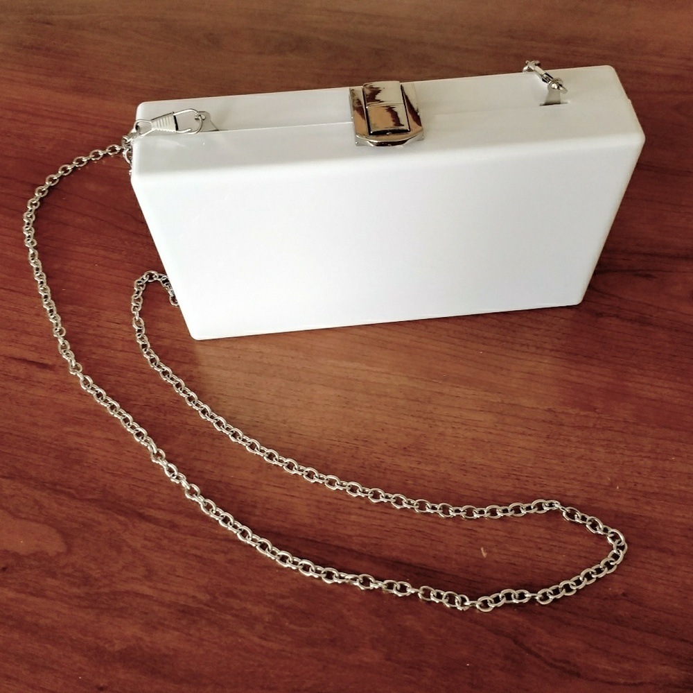 Kate Landry White Box Clutch/Bag